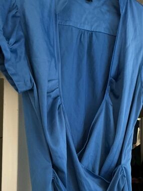 Express design studio silky puff sleeved tie blouse size medium y2k vintage